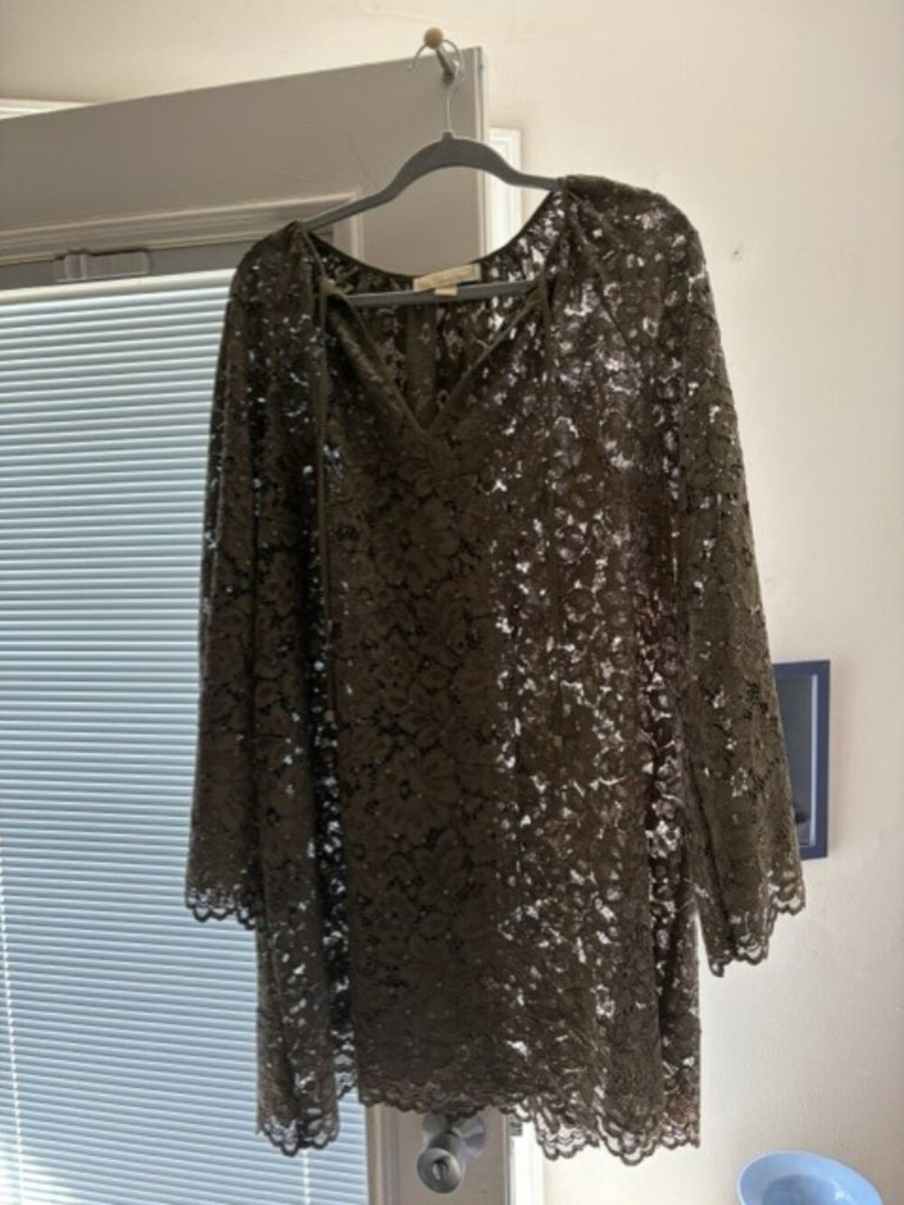 MICHAEL Michael Kors Studded Corded Floral Lace V-Neck Dress - Picture 2 of 7